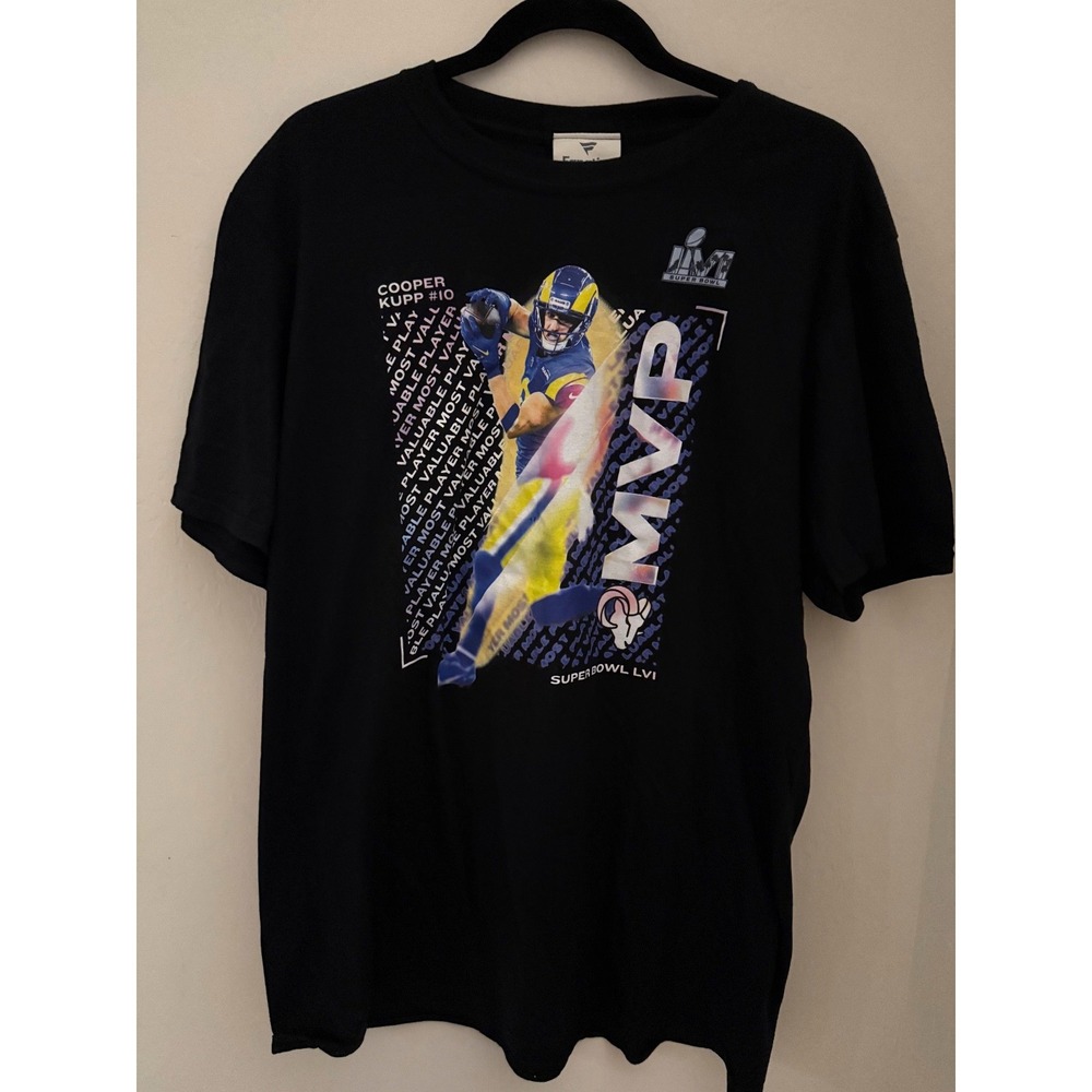 Men's Cooper Kupp LA Rams Fanatics Super Bowl LVI Champions MVP T-Shirt -L-NWOT